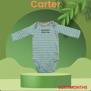 CARTERS BABY ONE PEICE  BODY SUIT BOTTLE GREEN STRIPPED SIZE 3 MONTHS